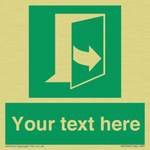 Custom sign safe condition door opens pulling left hand side